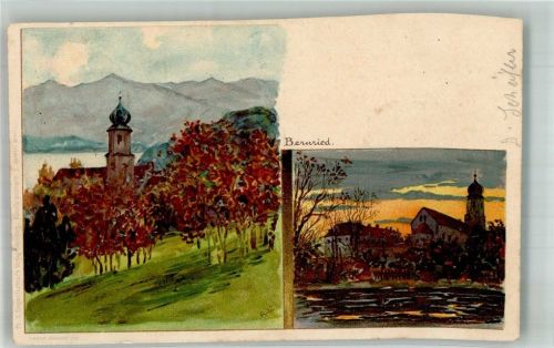 Bernried 1898 Lithographie beschnitten