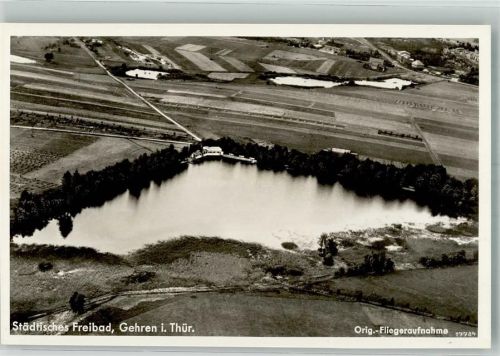 Gehren Fliegeraufnahme Städtisches Freibad Freigegeben d. R.L.M.
