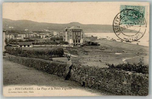 Fuenterrabia 1911 Schwimmbad La Pointe d´Igueldo Marke bildseitig