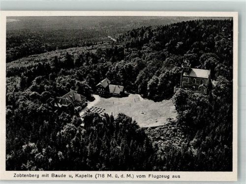 Zobten am Berge 1943 Fliegeraufnahme Baude und Kapelle Zobtenberg