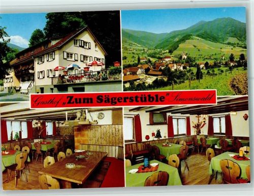 Simonswald Gasthof Zum Sängerstüble Innenaufnahmen Gastraum Ortsansicht 4-Bildaufnahme