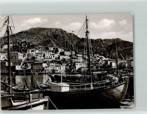 Hydra Ortsansicht Segelschiffe