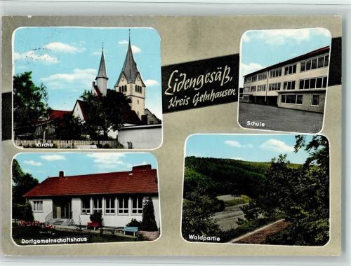 Eidengesäß Kirche Schule Waldpartie Dorfgemeinschaftshaus 4-Bildaufnahme