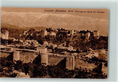 Granada Alhambra Gesamtansicht von San Cristobal aus gesehen