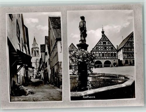 Dornstetten Badgasse Rathaus Brunnen Fachwerkhäuser 2-Bildaufnahme