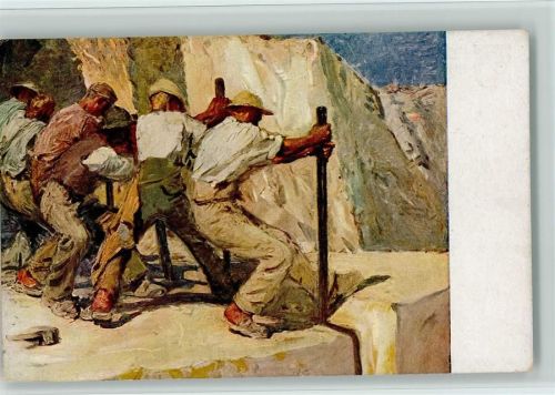 sign Robert Sterl - Die Steinbrecher - Verlag Seemann Nr. 110 AK