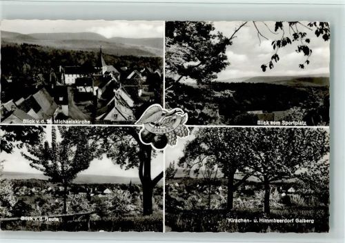 Gaiberg Blick von der St. Michaelskirche Blick vom Sportplatz Blick v. d. Reute Kirschbäume 4-Bildaufnahme