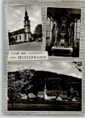 Moosbronn Gesamtansicht Kirche Innenaufnahme Altar 3-Bildaufnahme