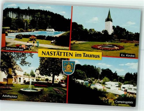 Nastätten Schwimmbad Evangel. Kirche Adolfsplatz Campingplatz 4-Bildaufnahme