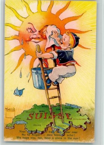 1960 Serie Nr. 74 - vermenschlichte Sonne - sehr gute Erhaltung AK