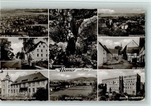 Hemer Blick zum Felsenmeer An der Steinert Haus Hemer Christopherus Stift Blick auf Hermer Felsenmeer Gesamtansicht Am Ebberg Spezial-Lungenklinik Mehrfachaufnahme