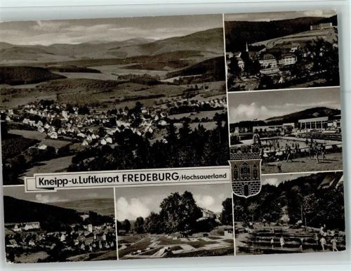 57392 W5948 Fredeburg , Sauerl - Ortsansichten Freibad Minigolfplatz Mehrfachaufnahme
