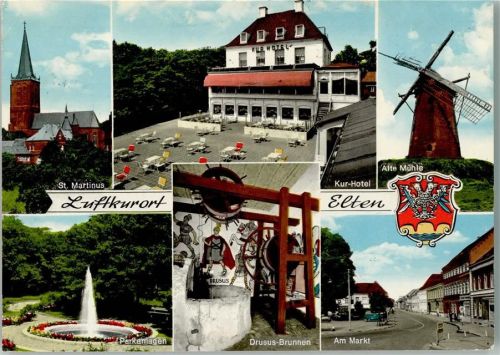 Elten St. Martinus Kur-Hotel Alte Mühle Parkanlagen Drusus-Brunnen Am Markt Wappen Mehrfachaufnahme