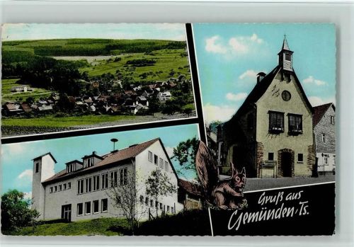 Gemünden Gesamtansicht Gaststätte Pension Zur Sonne 3-Bildaufnahme