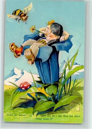 Nr. 30 Serie - Biene - Kind in einer Blüte - sehr gute Erhaltung AK