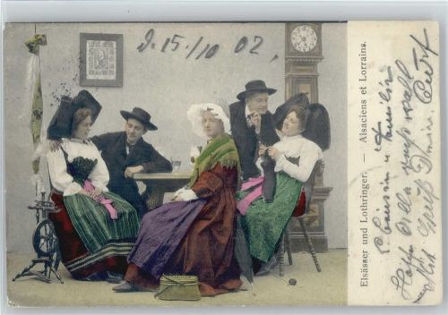1902 AK und Lothringen - Spinnrad - Stricken -