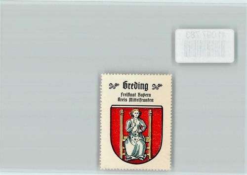 Greding Vignette Wappen Kaffee Hag ca 1920-1940