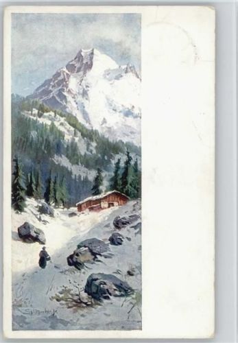 Winterlandschaft in den Alpen - Berghütte
