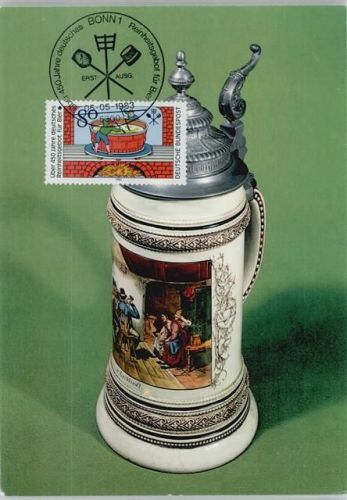 Schöner Bierkrug - Sondermarke 450 Jahre Reinheitsgebot 1983 AK