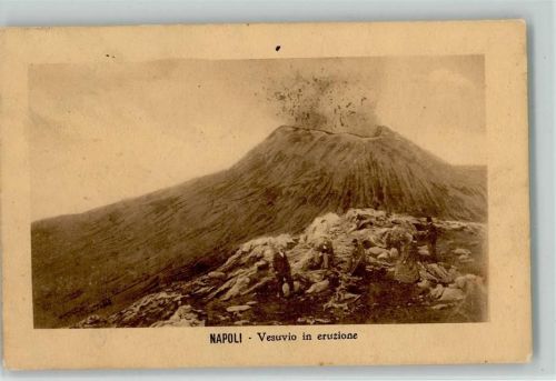 1913 Napoli - Vesuvio in eruzione - Leute schauen zu