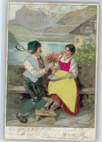 1900 Trachten Liebespaar