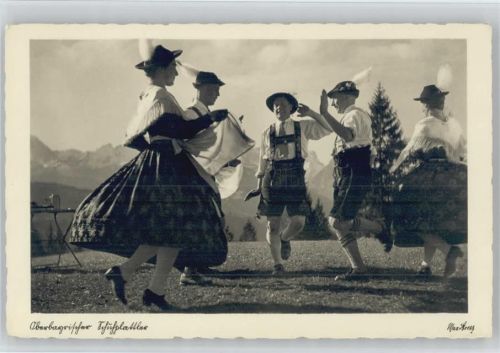Oberbayr. Schuhplattler Foto ca 1938 AK Trachten