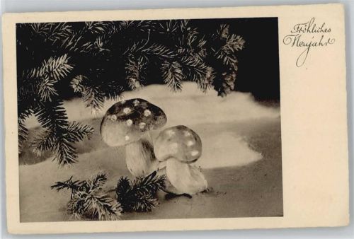 1938 Neujahr , Tannenbaum mit Tannenzapfen