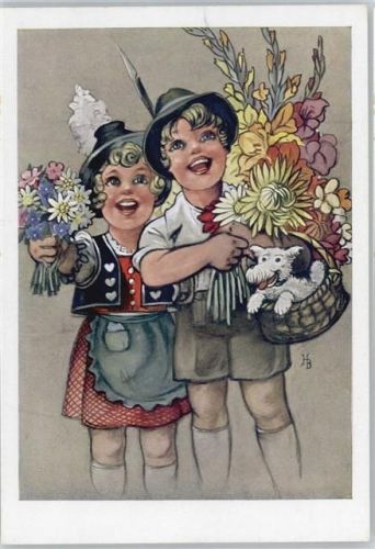 Nr. 153 - Blumenstrauß - Hund - Trachten
