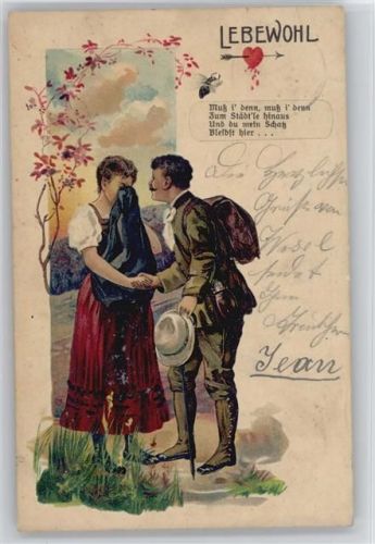 1903 Lebewohl - Herz mit Pfeil duchgestossen - Wandern - Biene