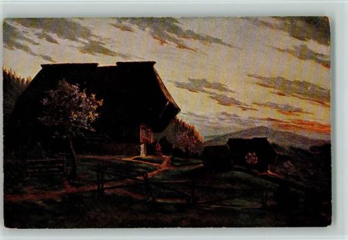 Nr. 35381-2 Schwarzwaldhaus Sonnenuntergang