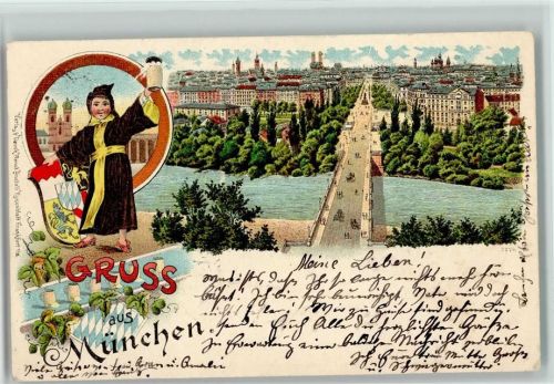 München Gruss aus - Rosenblatt Verlag litho 1901 AK Bierkrüge