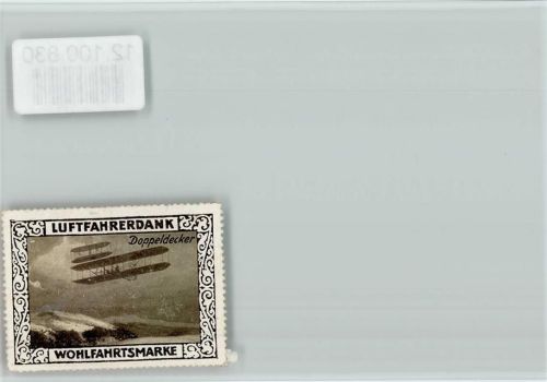 Reklamemarke - Luftfahrerdank Doppeldecker