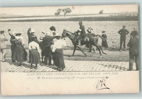 Militärrennen International Bruxelles Ostende Nr. 18 Mr. Madamet Leutnant der 13. Dragoner Komp. 1902 AK