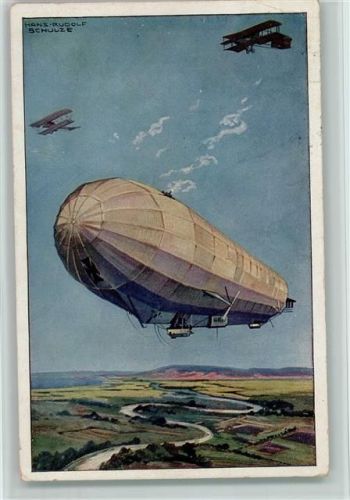 Luftflottenverein - Hansa im Kampf mit feindlichen Fliegern AK Zeppelin Schulze, H. R.
