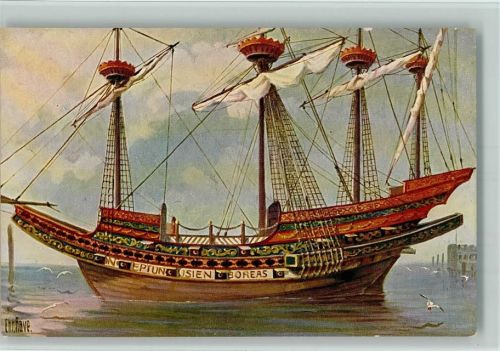 Karte Nr. 128 - Span. Karavelle - Segelschiff