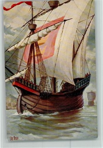 Karte Nr. 135 AK Engl. Handelsschiff 14. Jahrh. Segelschiff