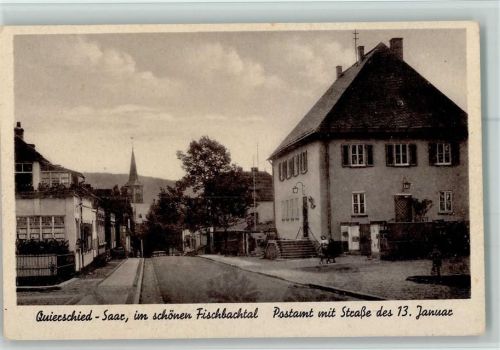Quierschied Postamt mit Straße des 13. Januar