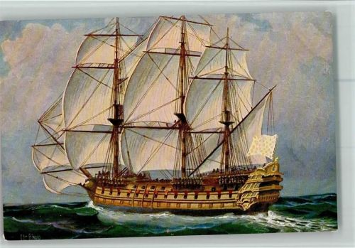 Karte Nr. 123 AK Segelschiff - Linienschiff "Le Sans pareil" 1770