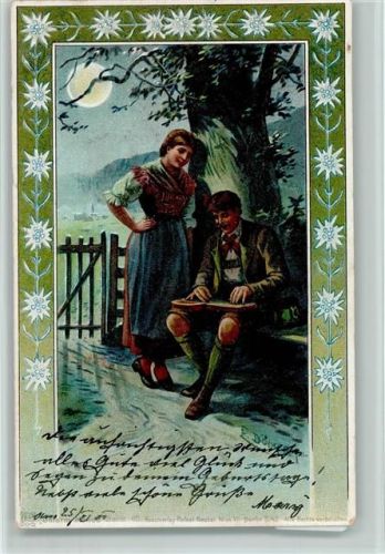 Serie 40 - Unterm Monde - Mondschein, Zither spielen