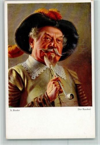 Gemälde von Binder - Der Raucher AK