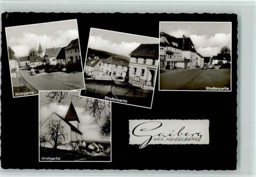 69251 W6901 Gaiberg , Baden 1965 Foto AK Versch. Straßenpartien, Kirche, gute Erhaltung AK