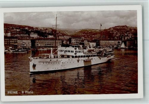 Rijeka 1936 Porto Hafen mit Dampfer "Lorenzo Marcello", gute Erhaltung