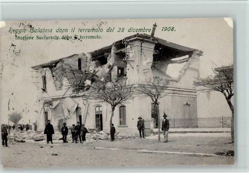 Nr. 645 - Reggio Calabria dopo il terremoto 1908 , stazione Succursale