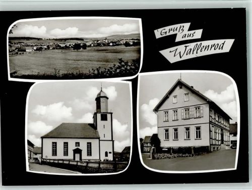 Wallenrod Gesamtansicht Kirche Fachwerkhaus 3-Bildaufnahme