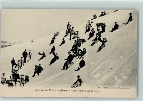 Morez 1913 Wintersport - Rodeln - Une Glissade sur la neige , sehr gute Erhaltung AK