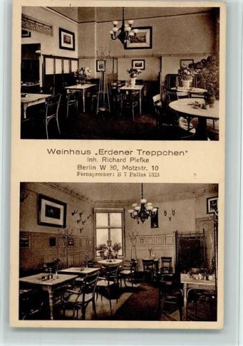 10115 W1000 Berlin Lichterfelde 1936 - Weinhaus "erdener Treppchen" mit Innenansicht, gute Erhaltung AK