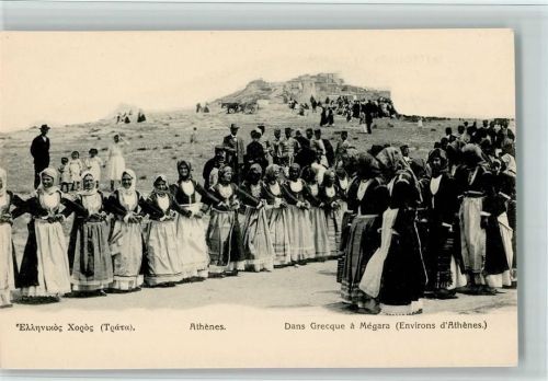 Athen 1920 Volkstanz - Dans Greque a Megara , gute Erhaltung