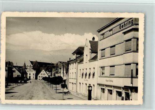 Buchau 1953 Marktplatz - Esso Tanksäule, Tankstelle, gute Erhaltung AK