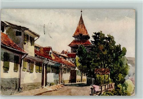 Ulm Seelengraben mit Zündelturm AK
