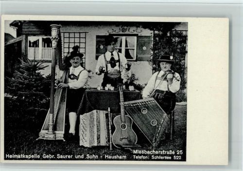 Volksmusik - Heimatkapelle Gebr. Sauer - Glockenspiel, Harfe, Geige AK